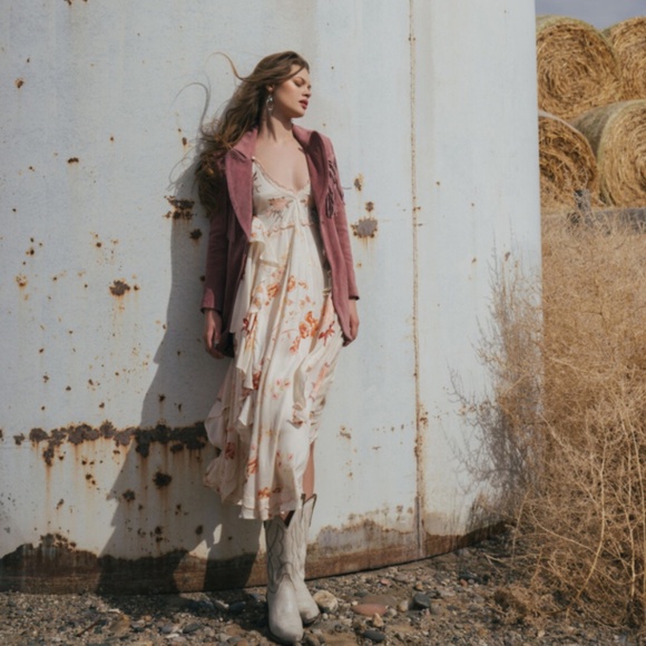 NEW Free People Audrey Dress Copper Rose Combo Small - Picture 12 of 17